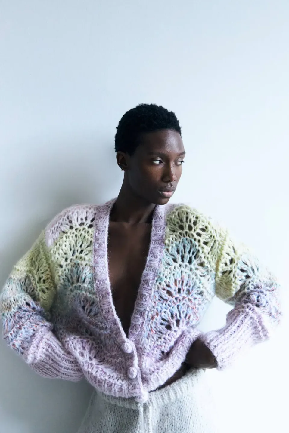 DAWNXDARE Esmeralda cardigan 820 Pastel Shade mohair