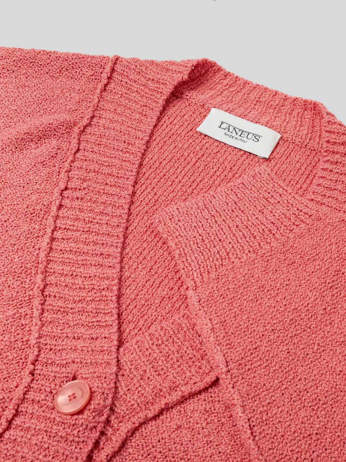 Laneus Knit Cardigan strikcardigan pink cashmere-silke