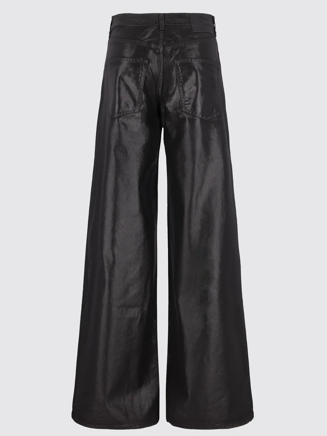 Laneus Baggy Coated jeans sort coated denim dame