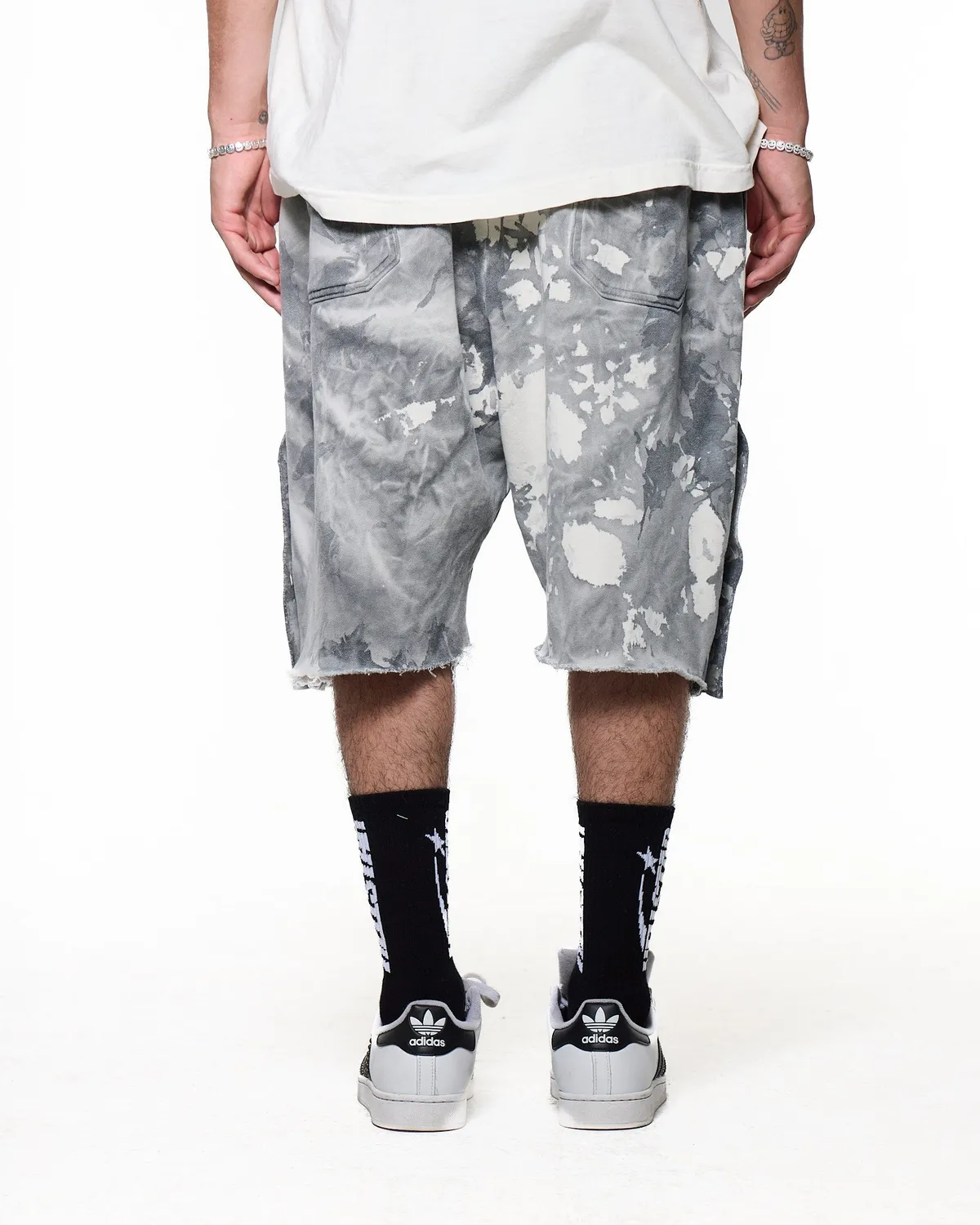 Hellstar Marble Mirror Face sweatshorts grå snap