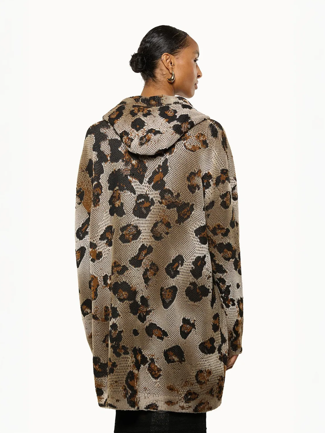 Laneus Animal Print Cardigan multicolour oversize
