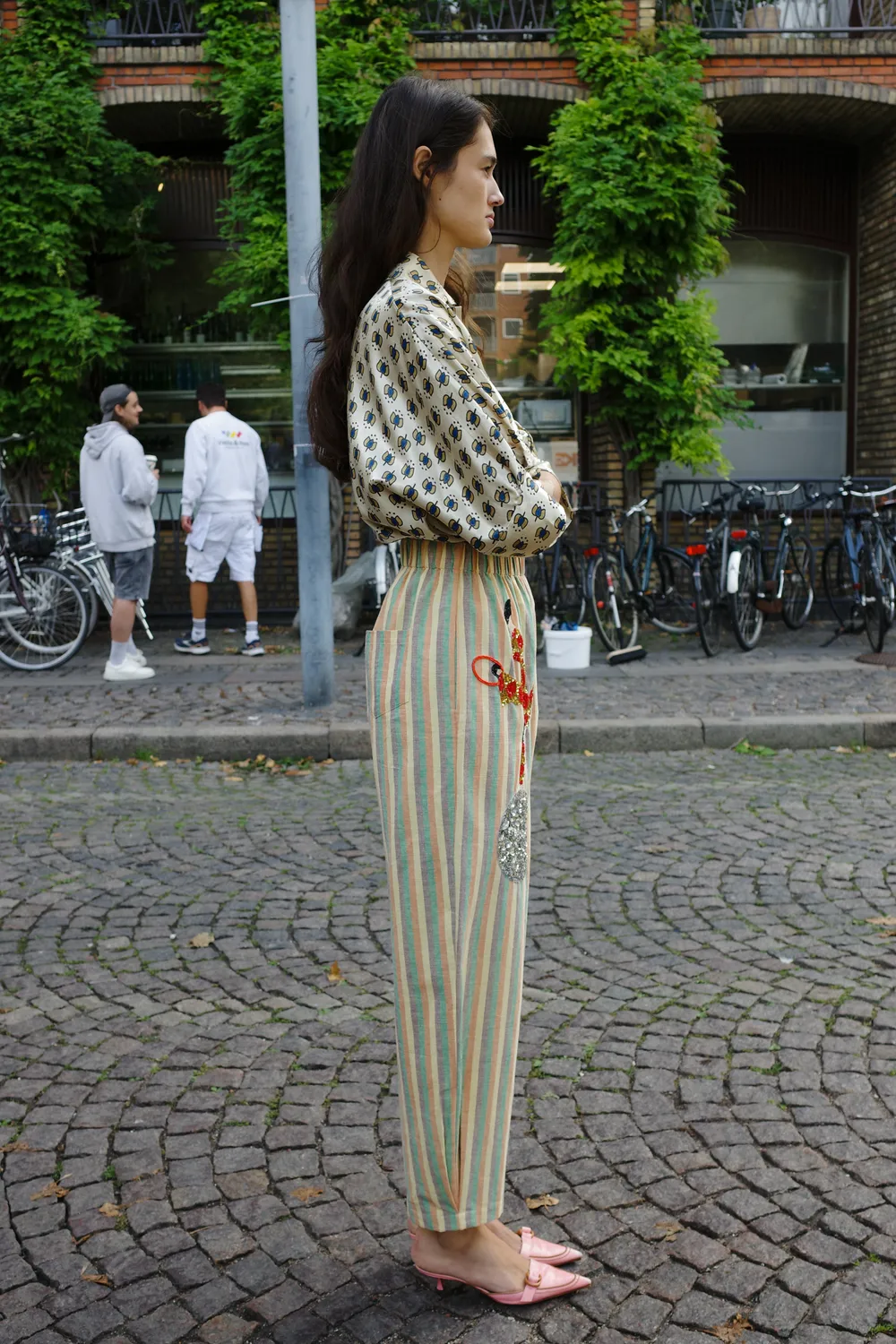 Caro Editions Coco Pants bukser striped clown silke