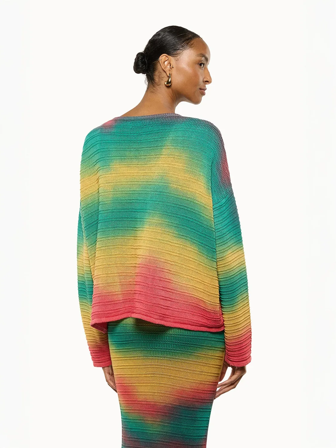 Laneus Rainbow Knit Cardigan cardigan multicolour bomuld