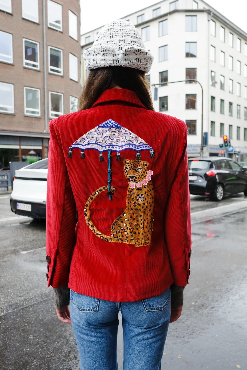 Caro Editions Betty jakke Red Leopard fløjl