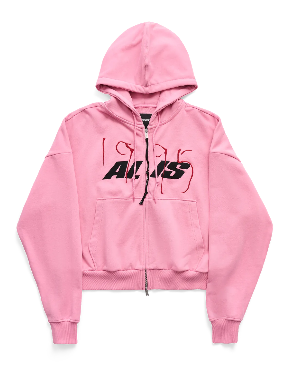 Alis Shen cropped hoodie lyserød lynlås