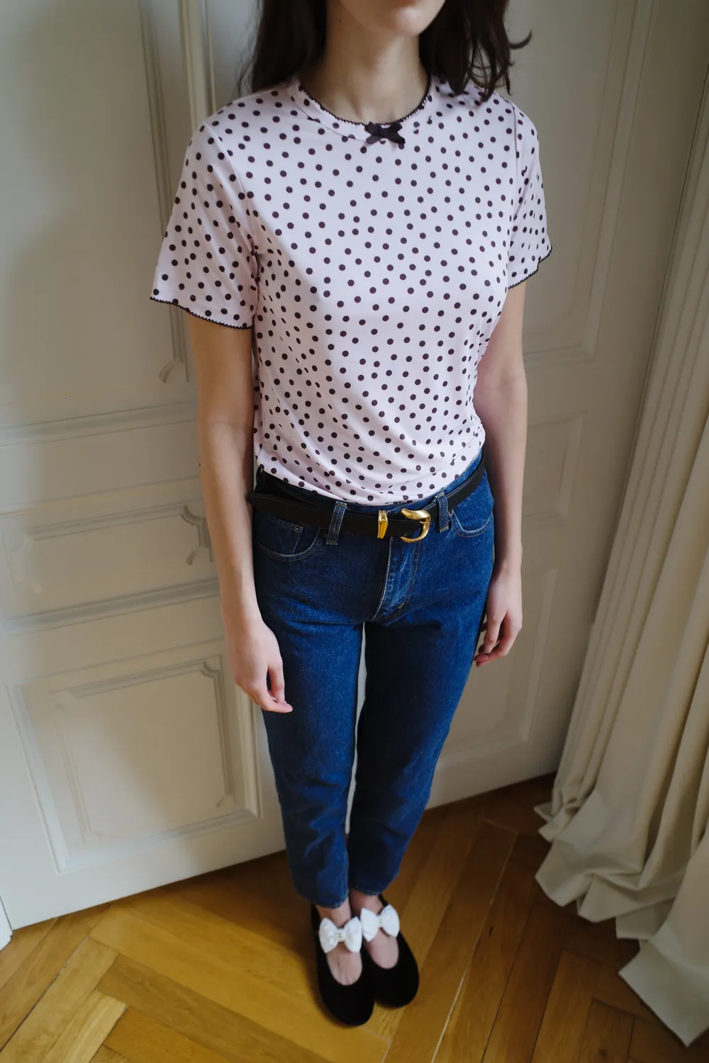 Caro Editions T-Shirt Jersey Pink Dots t-shirt elastan