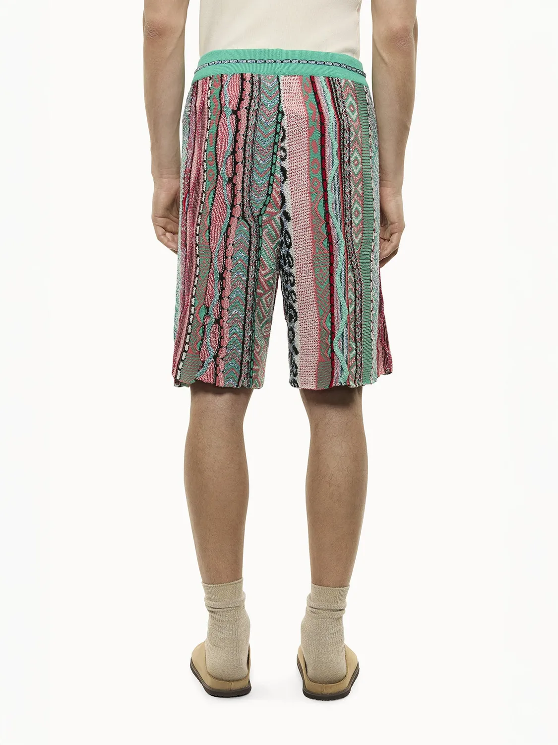 Laneus multi-thread jacquard bermuda shorts grøn
