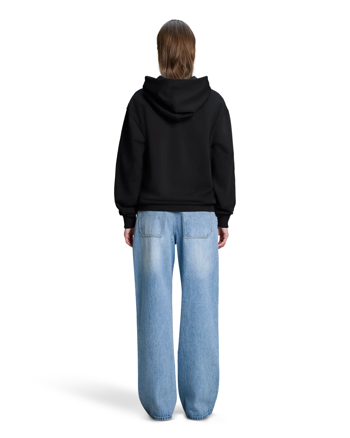 Alis Aori Logo hættetrøje solid black bomuld