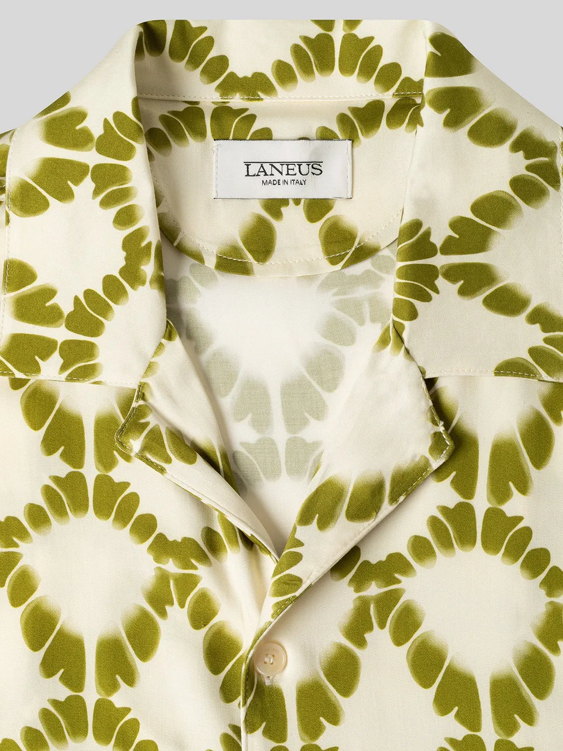 Laneus Bowling skjorte creme viskose print