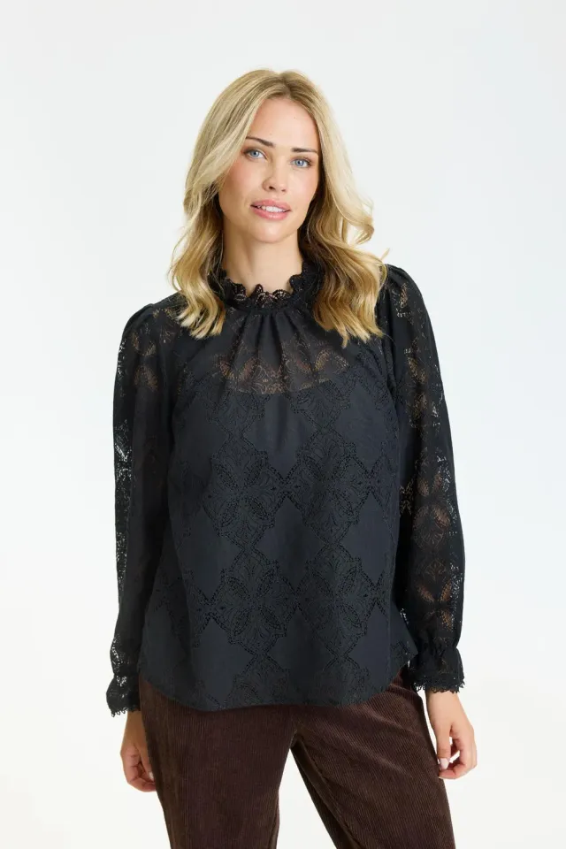 IN FRONT Ariella bluse blonde gennembrudt flæse
