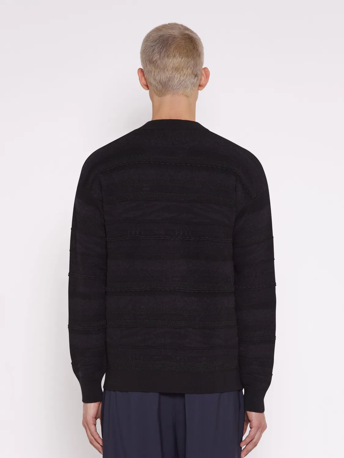 Laneus Jacquard cardigan sort cashmere