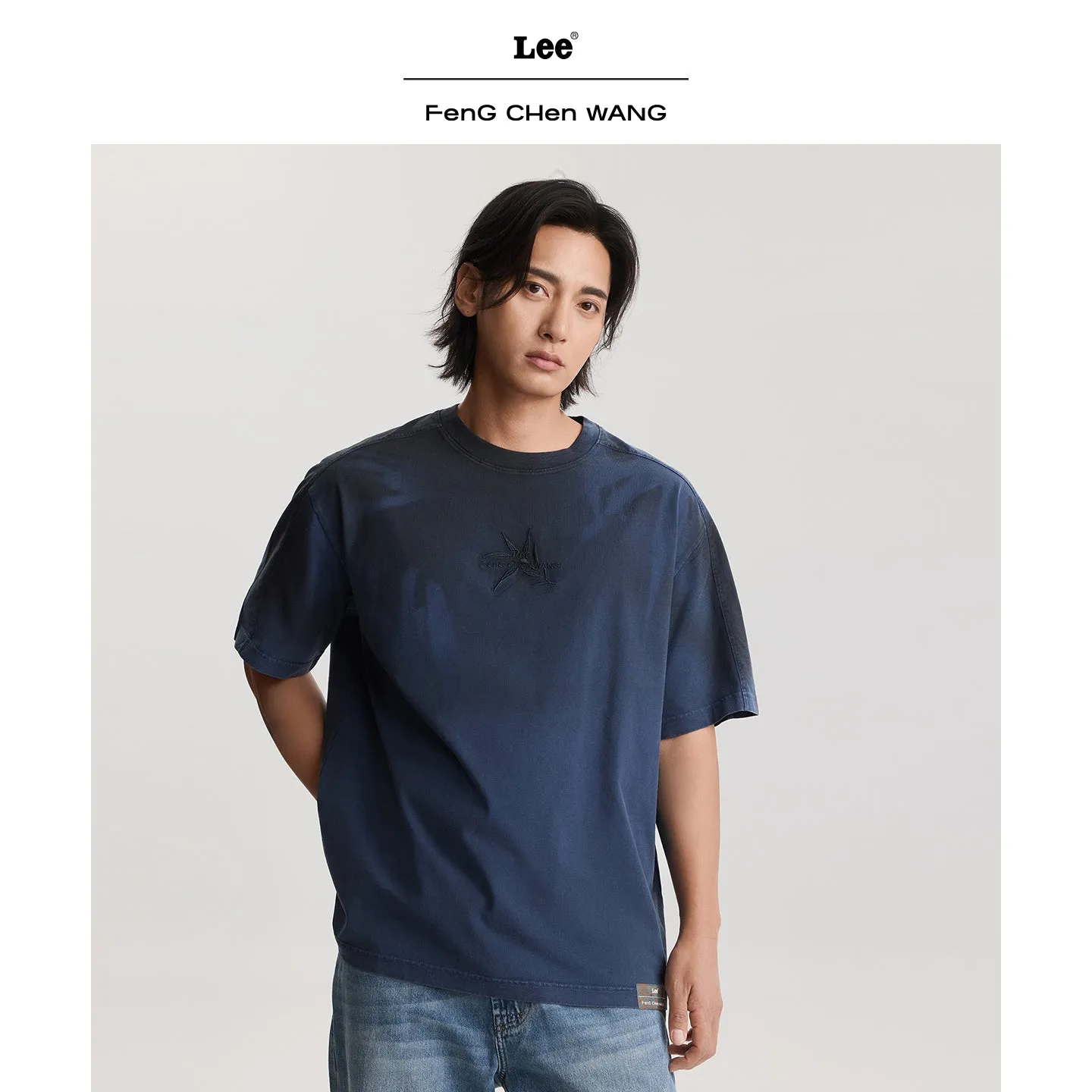 Lee x Feng Chen Wang Bamboo T-shirt navy oversize