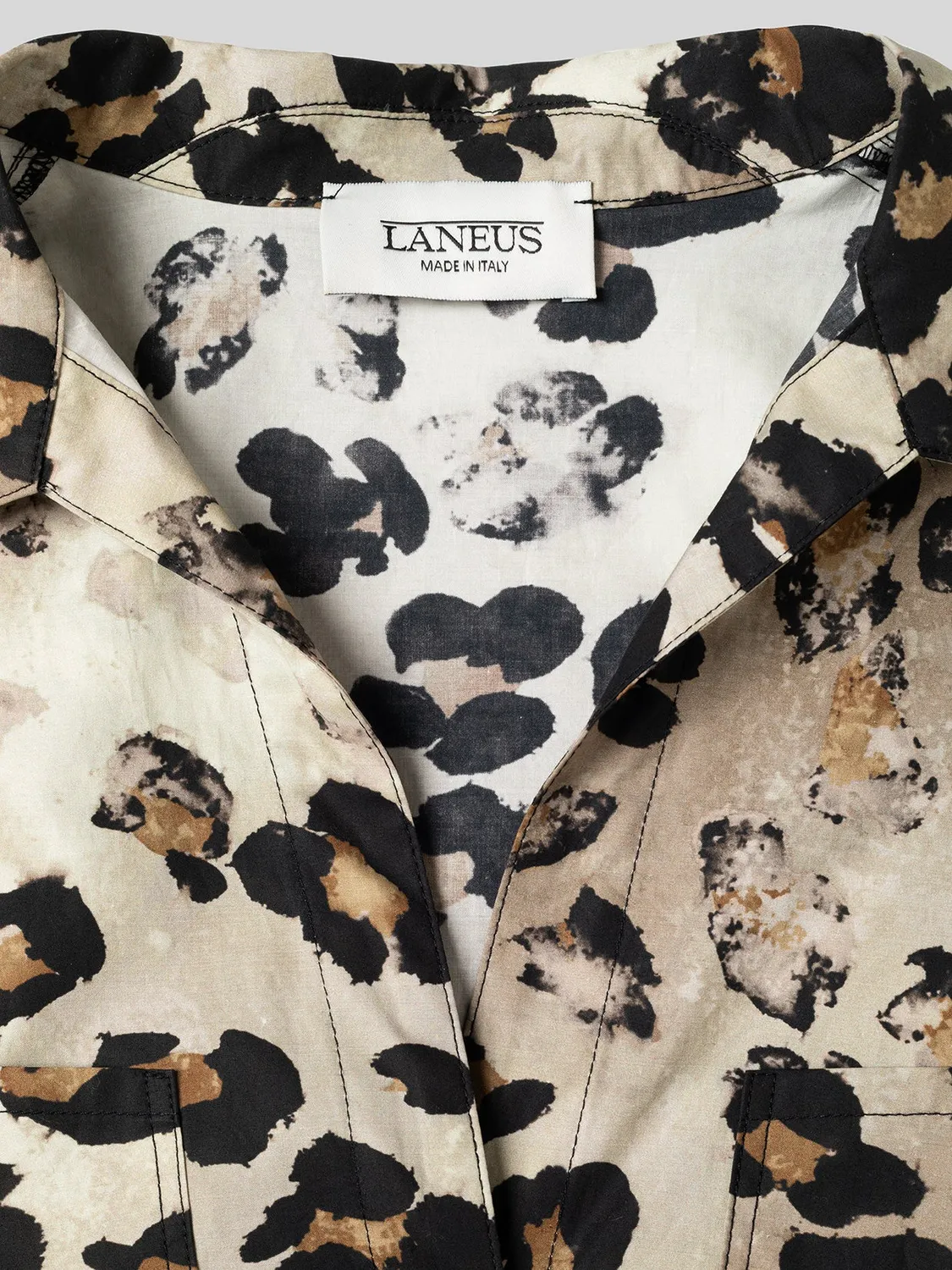 Laneus Animal Print skjorte multicolour bomuld