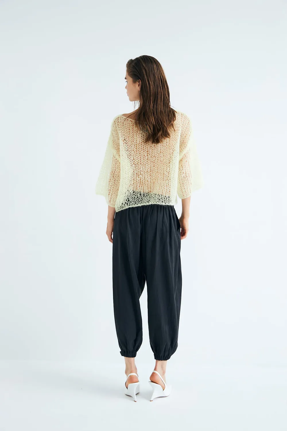 DAWNXDARE Lily pullover gul mohair cropped