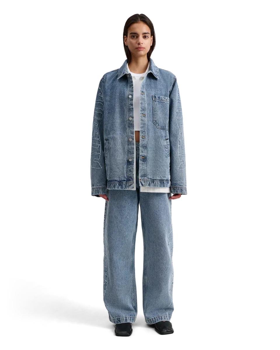 Alis Viren worker jakke Washed Light Blue bomuld