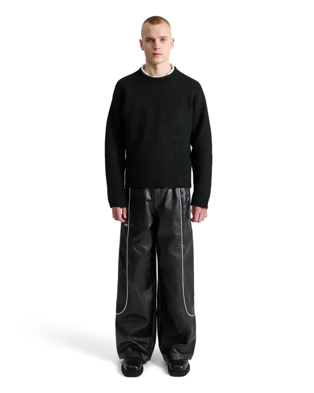 Alis Ledley striktrøje Solid Black rib