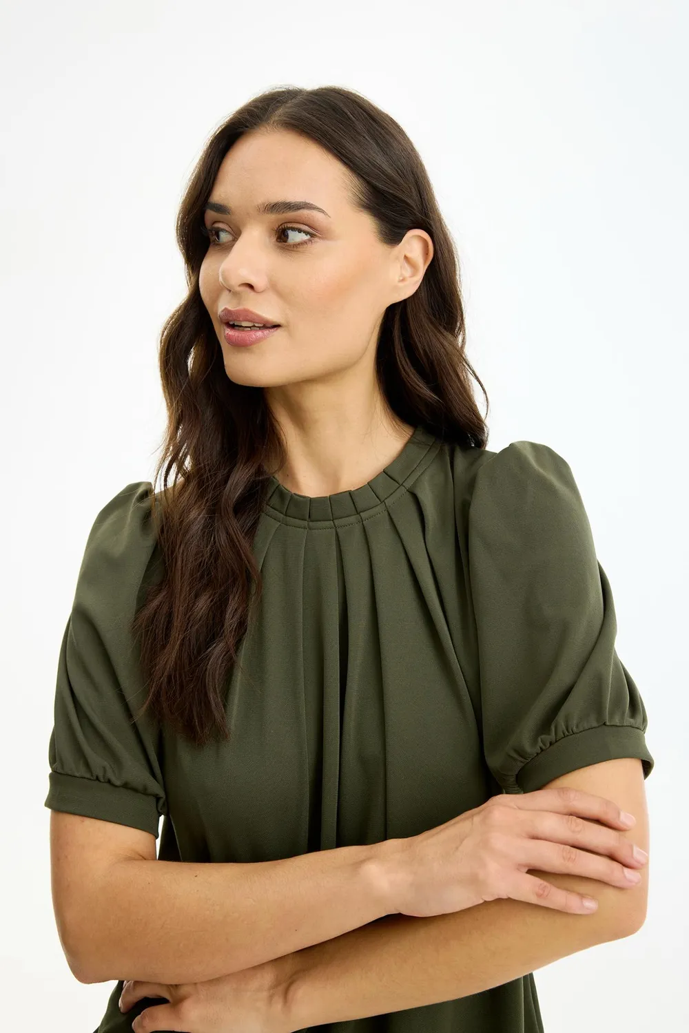 IN FRONT Grazia bluse korte ærmer jersey