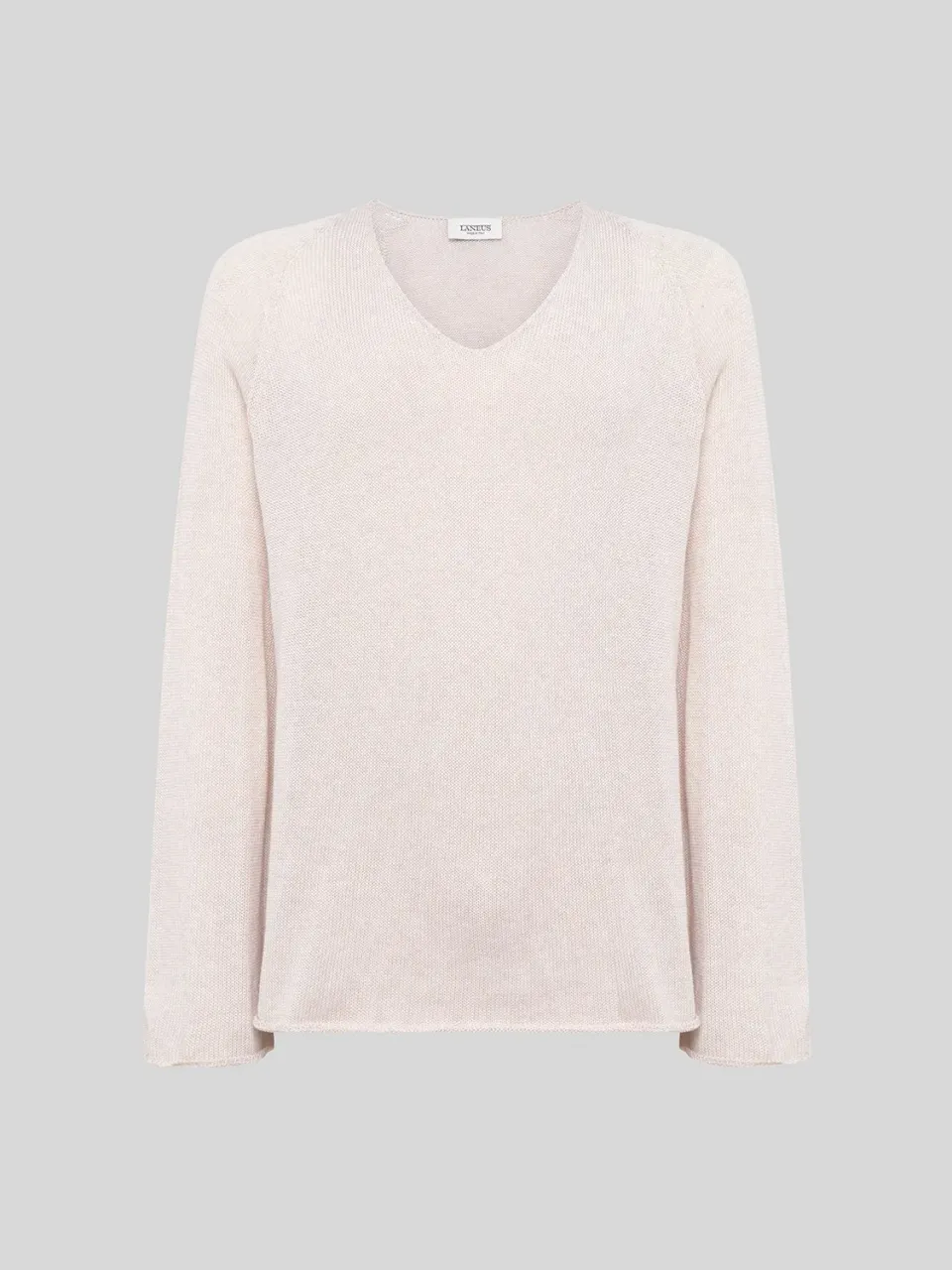 Laneus V-hals sweater BEIGE bomuld