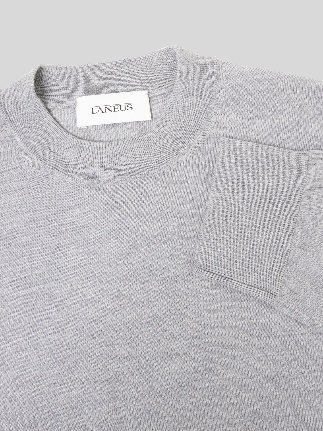 Laneus Merino sweater gråmeleret uld
