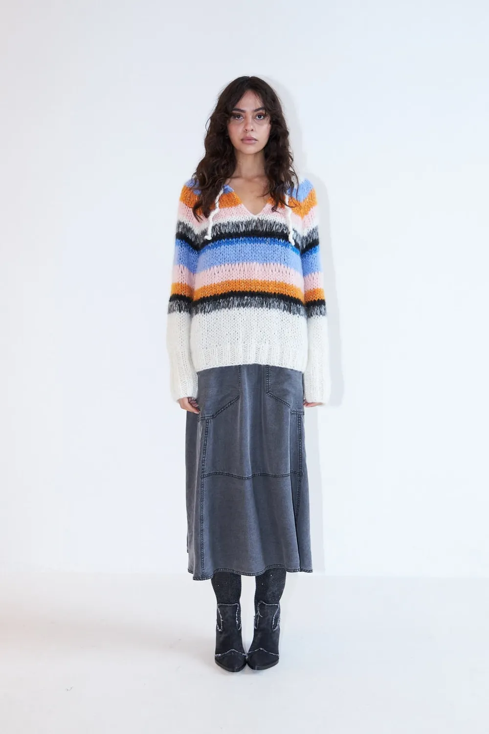DAWNXDARE Gwendolyn Stripe Pullover strikbluse 925 deia blue