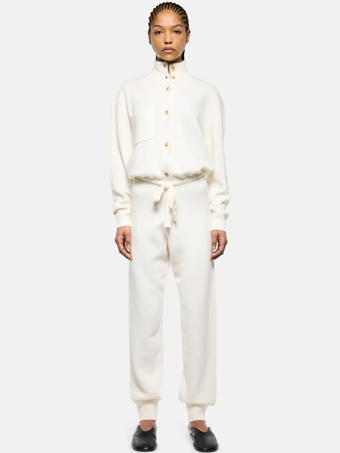 Laneus Wool Alpaca Knit jumpsuit off-white regulær