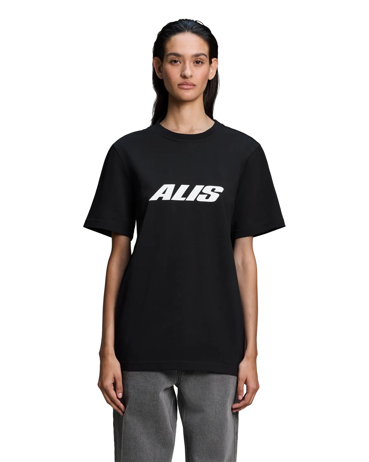 Alis Jeron Essential t-shirt sort cropped bomuld