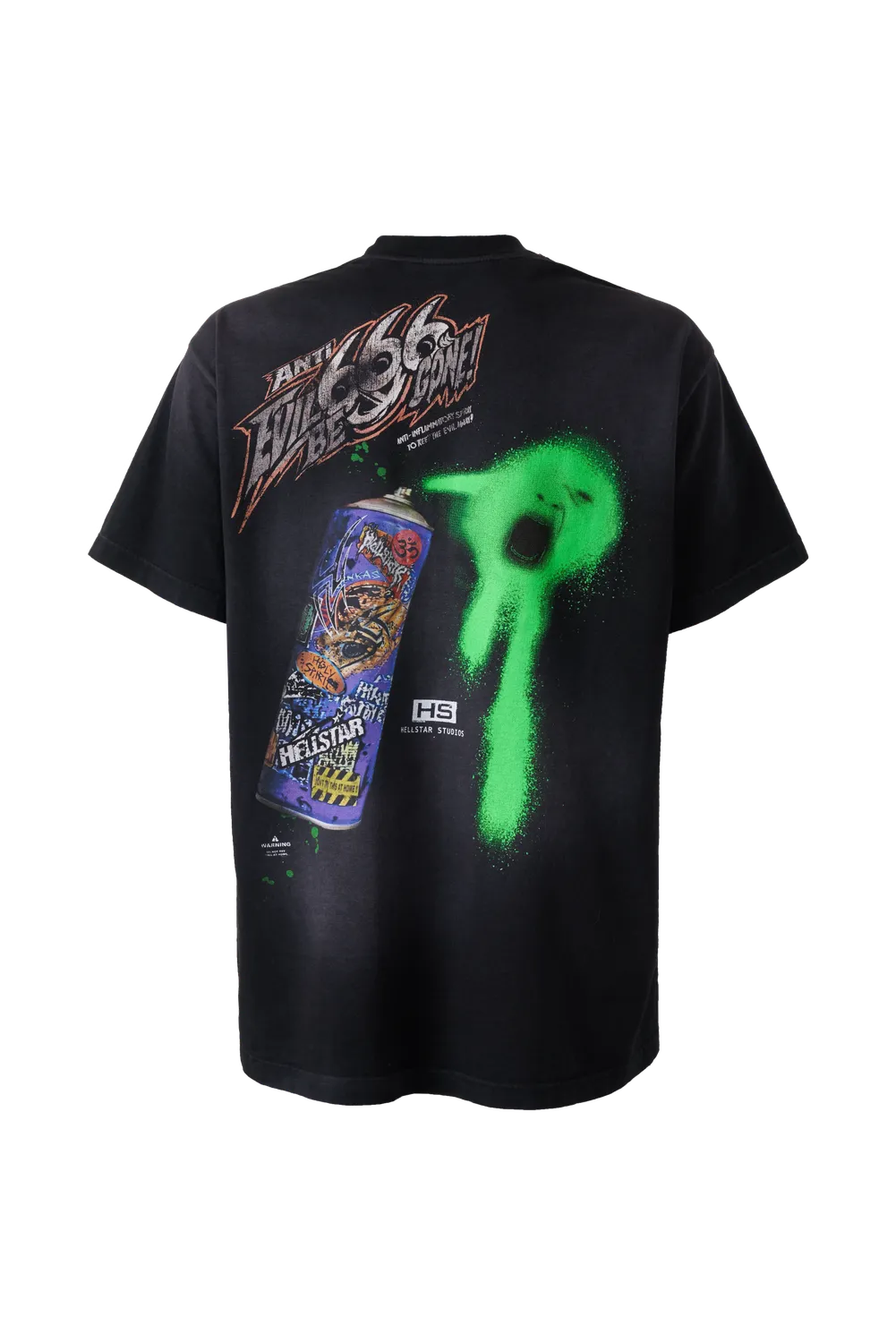Hellstar Anti-Spray T-shirt sort bomuld stort print