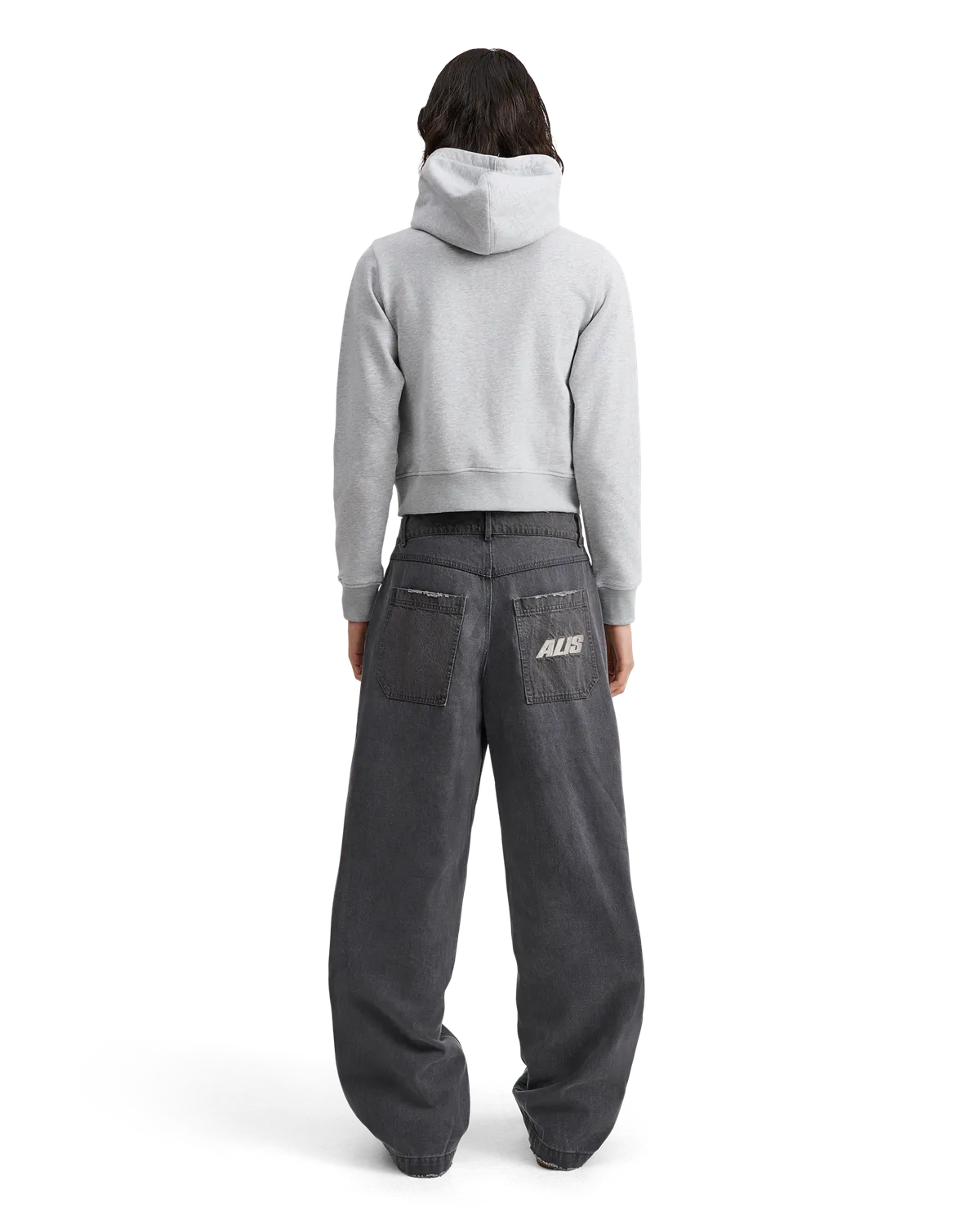 Alis Bam jeans washed grey wide fit bomuld