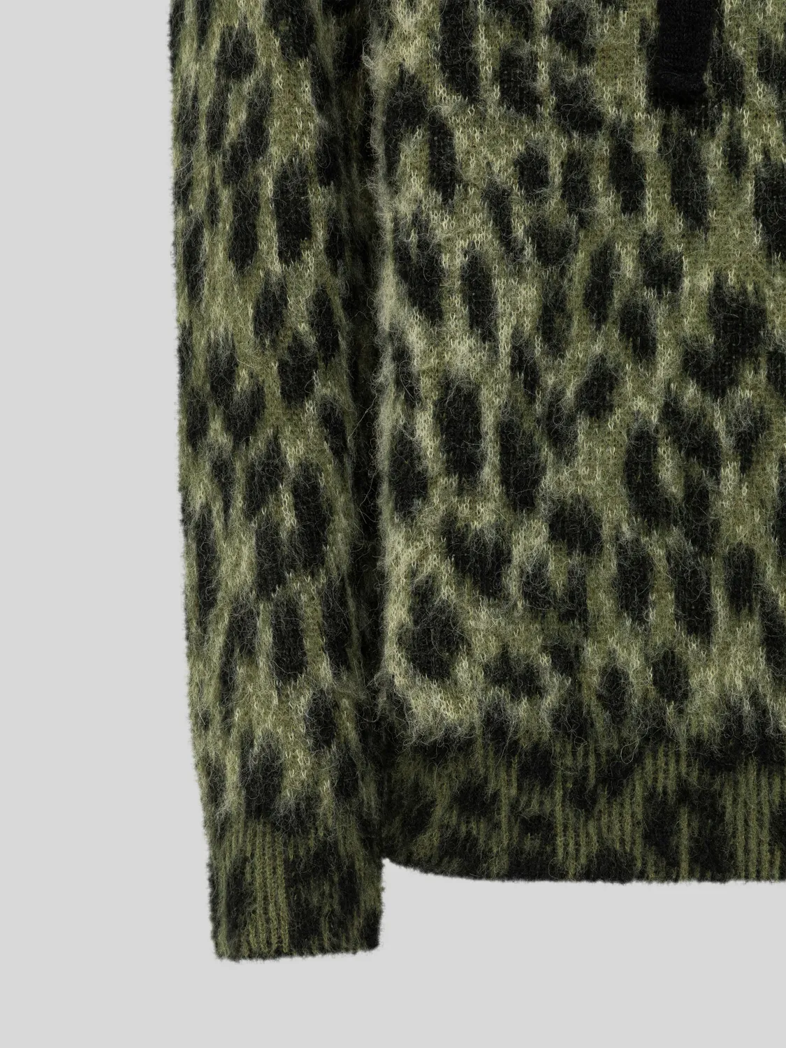 Laneus boxy strik hoodie grøn alpaka