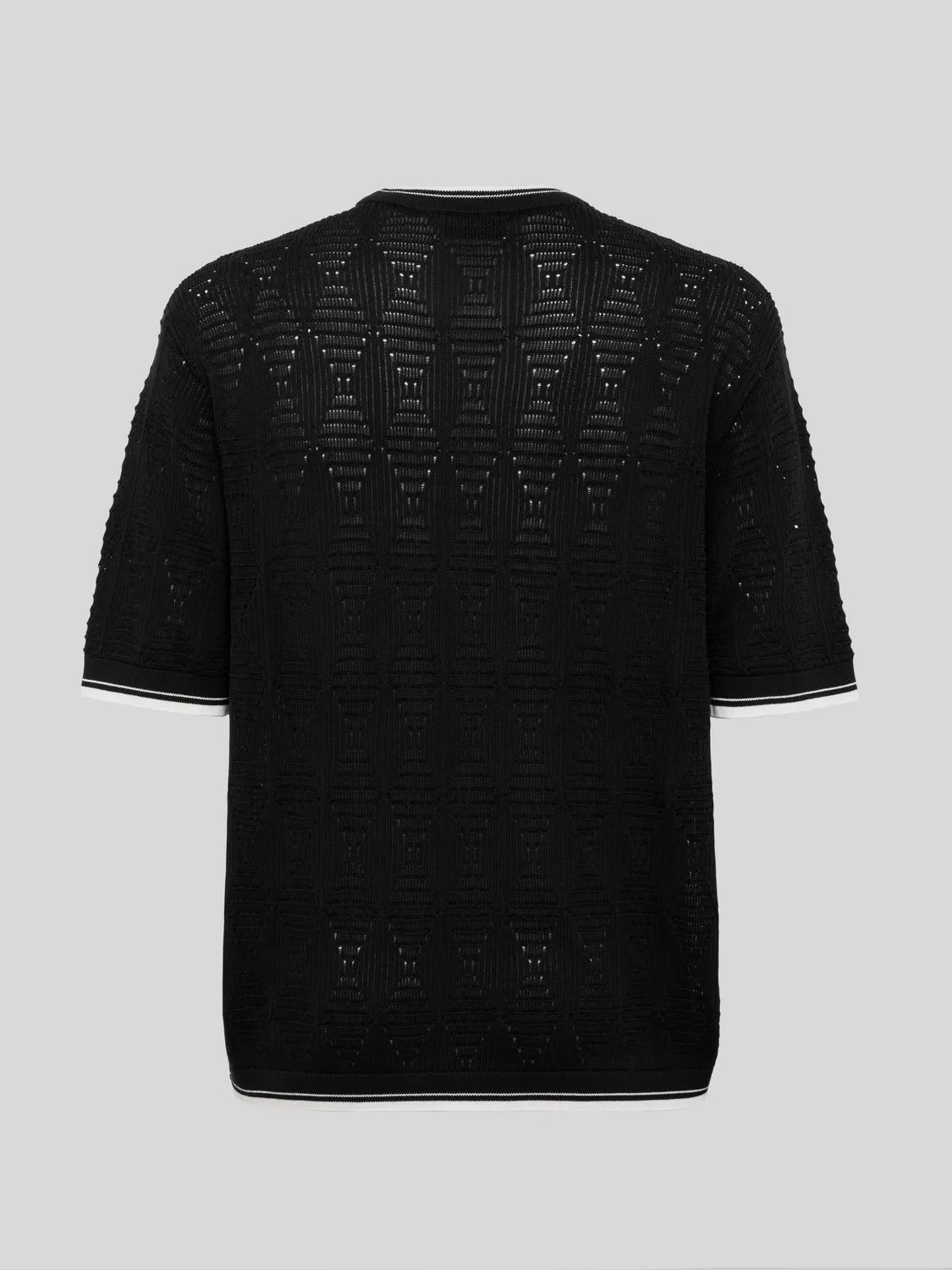Laneus Knitted Openwork T-Shirt strik sort bomuld