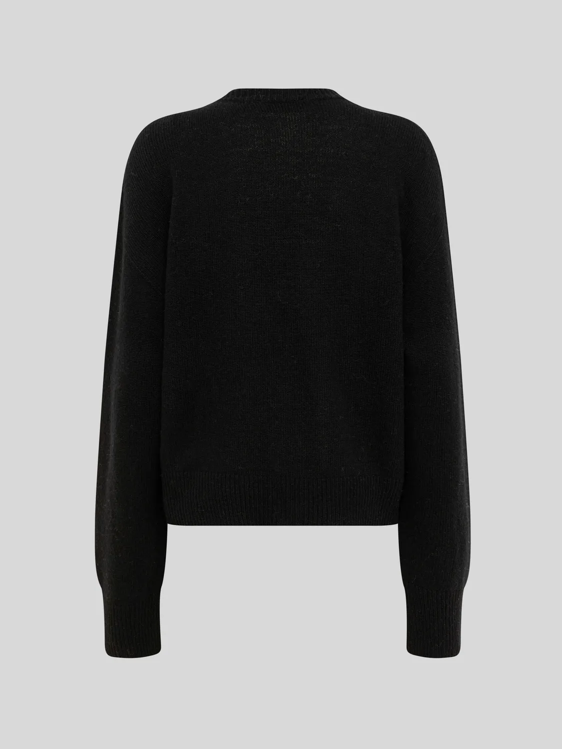 Laneus plain knit cardigan uld cashmere sort