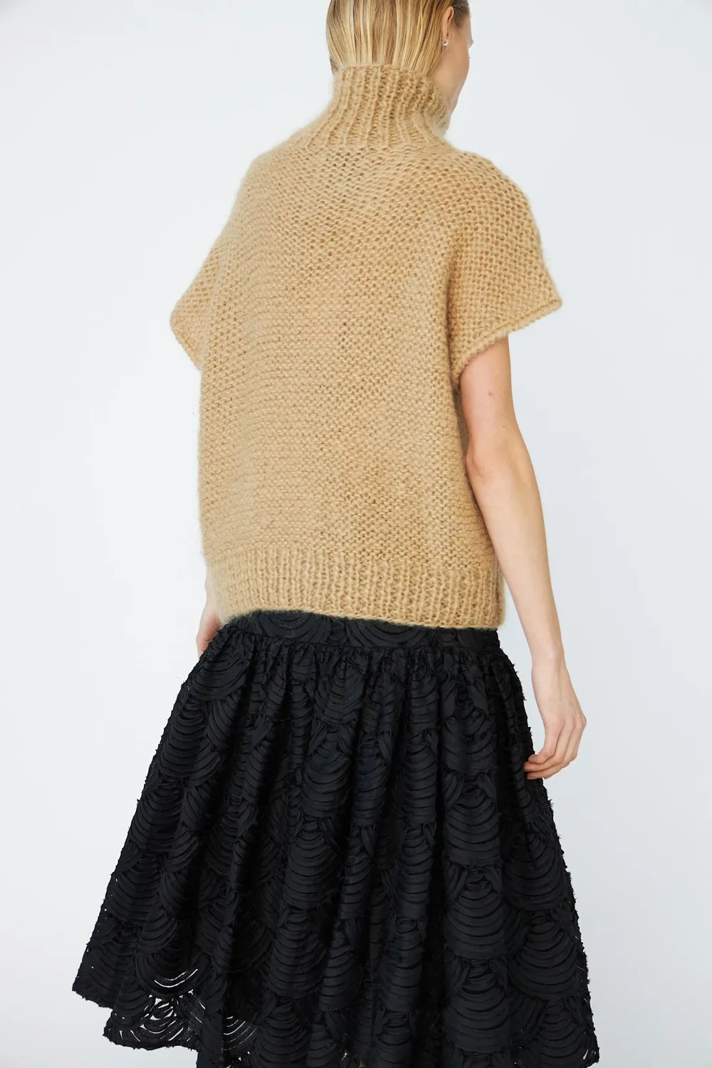 DAWNXDARE Naomi nederdel midi sort broderi