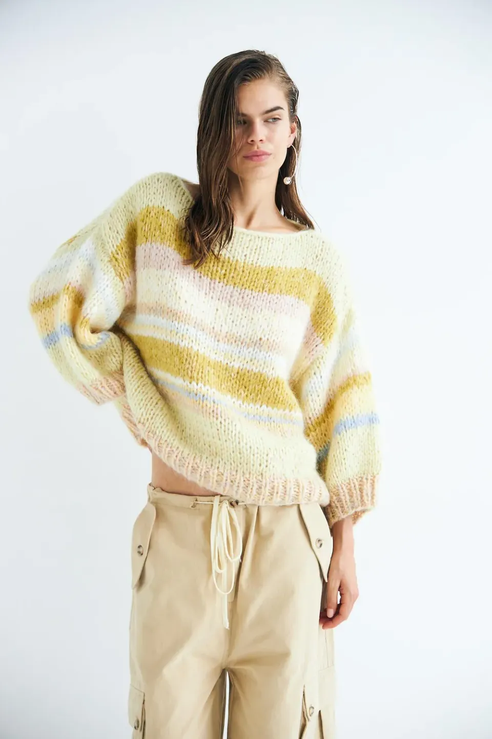 DAWNXDARE Lola 217 Yellow pullover stribet mohair