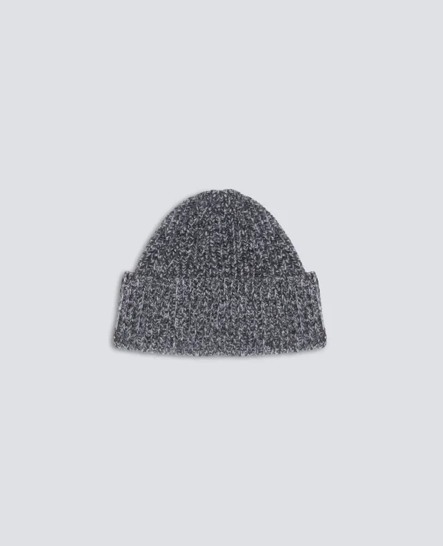 Aspesi Ribbed Wool Beanie hue grå mouliné