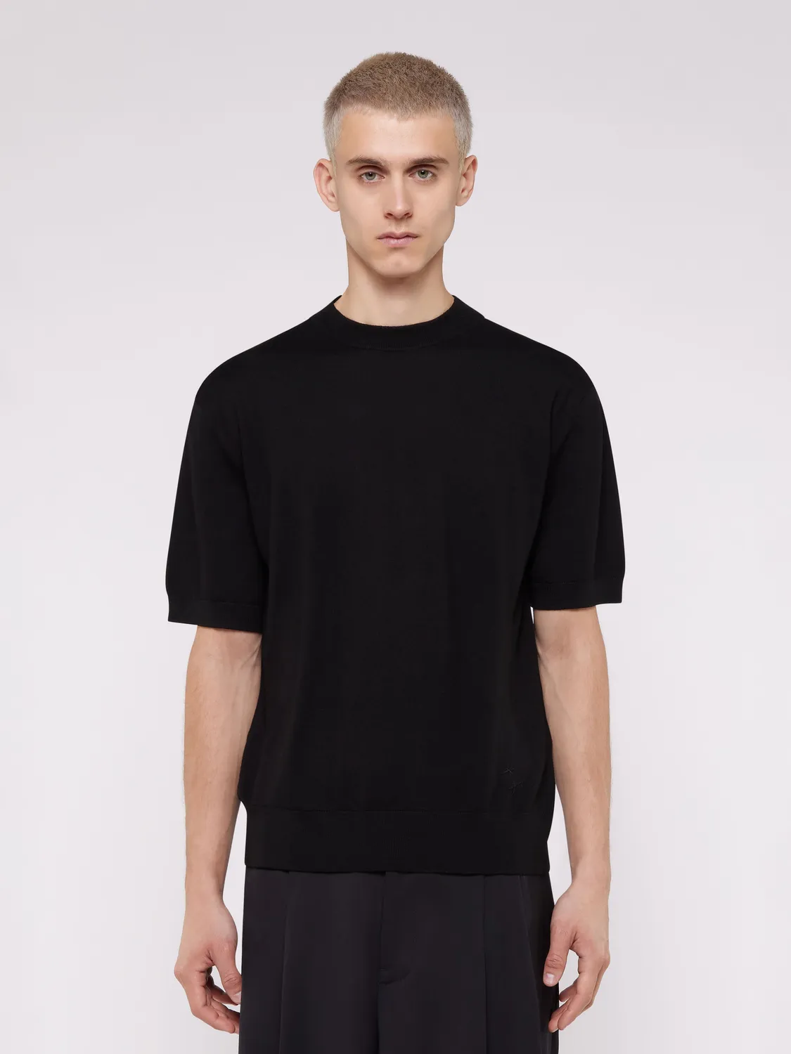 Laneus Merino Wool T-shirt sort herre ren uld