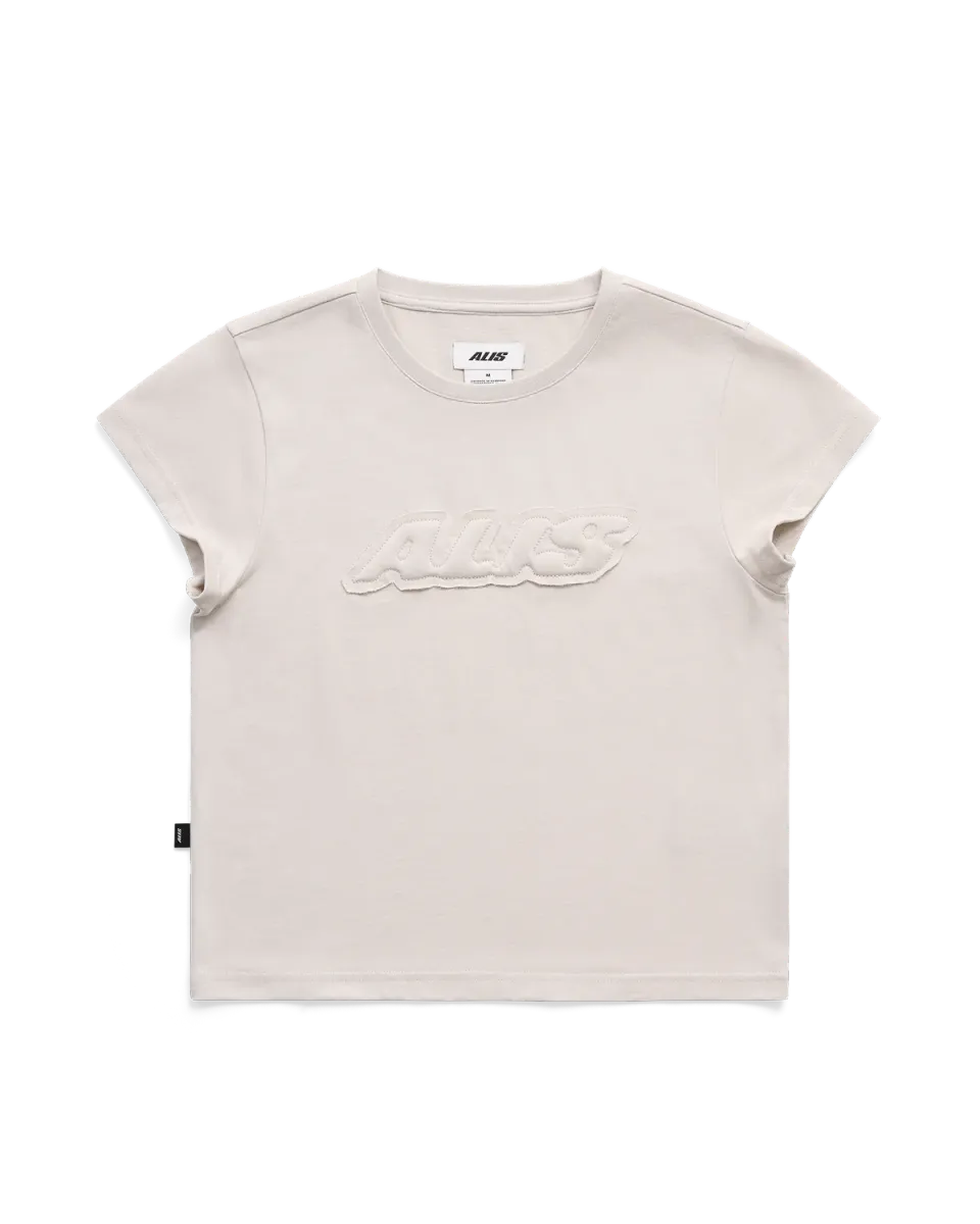 Alis Oliiey baby tee t-shirt off white tæt bomuld