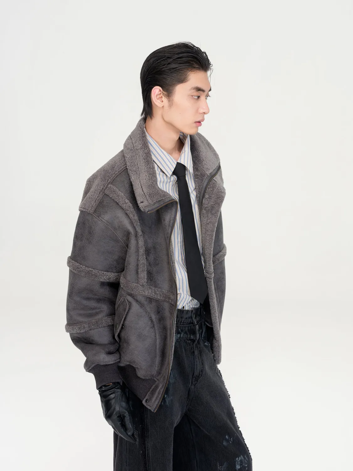 Feng Chen Wang Reversible Shearling jakke vendbar M
