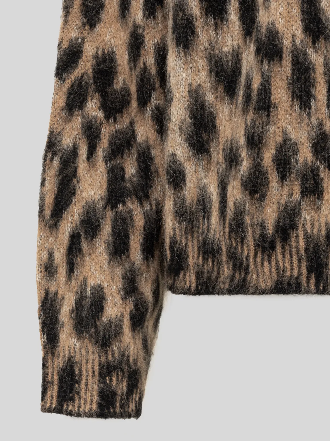 Laneus crop top strik natural – plettet crew neck