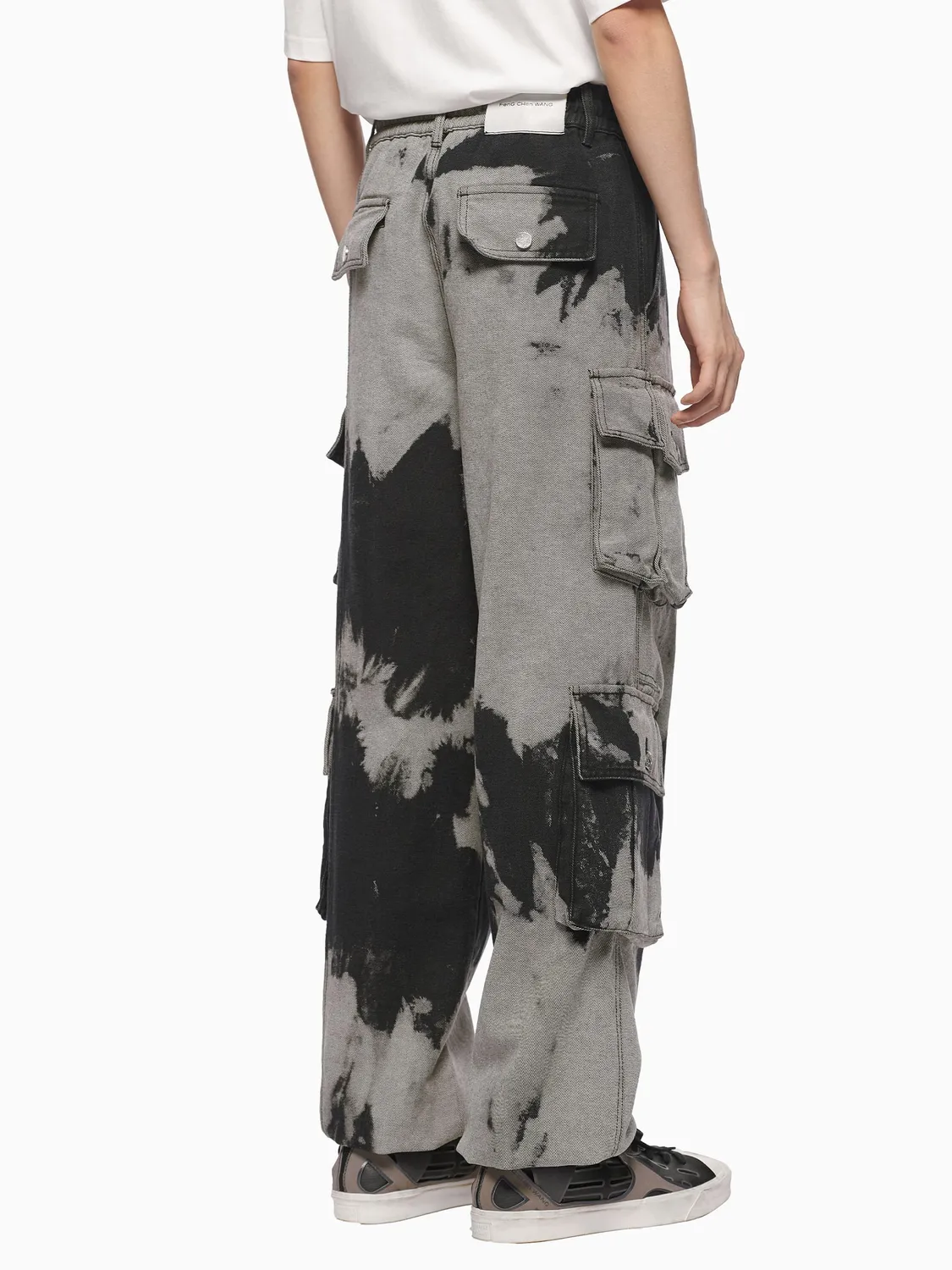 Feng Chen Wang Denim Tie-Dye cargobukser blå