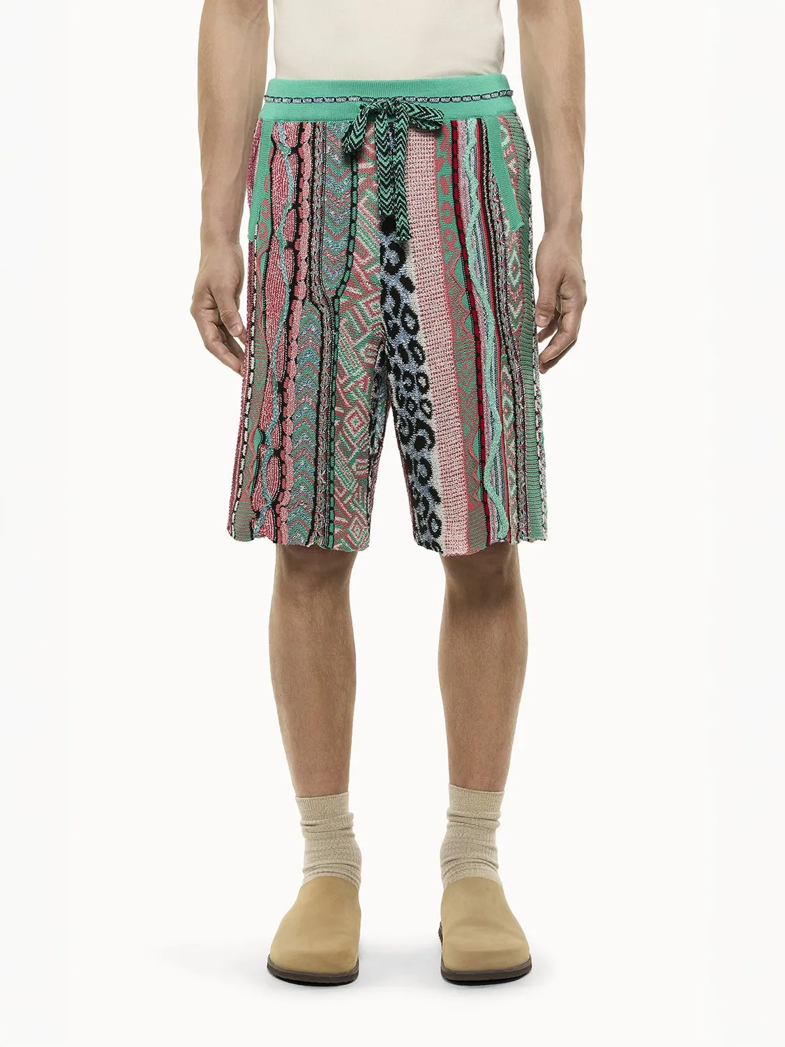 Laneus multi-thread jacquard bermuda shorts grøn