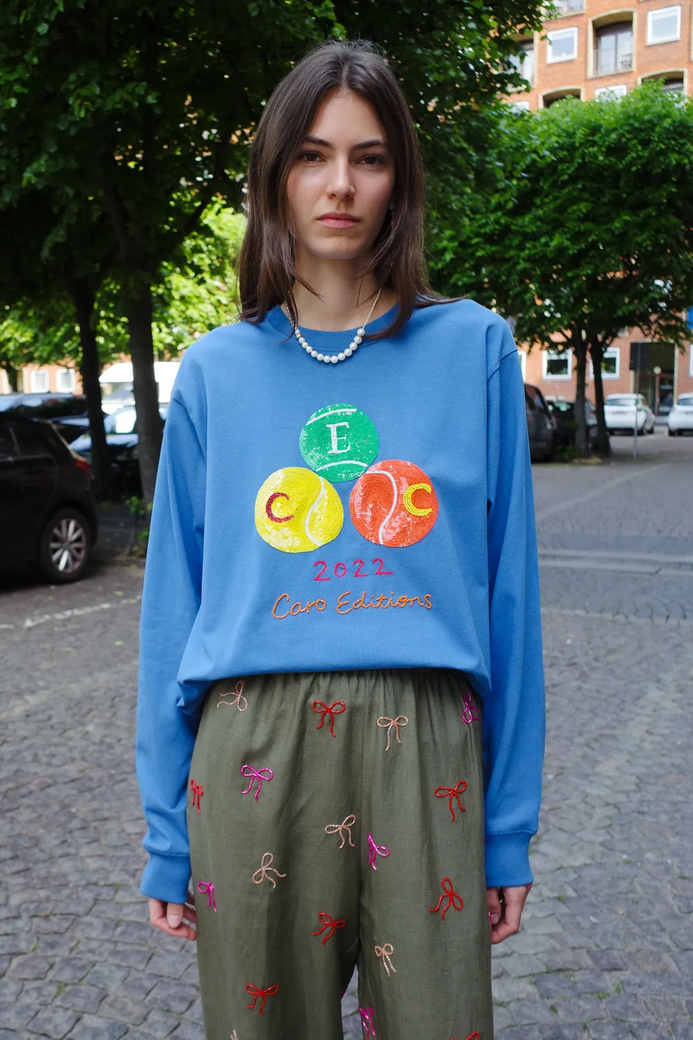 Caro Editions langærmet T-shirt blå tennis