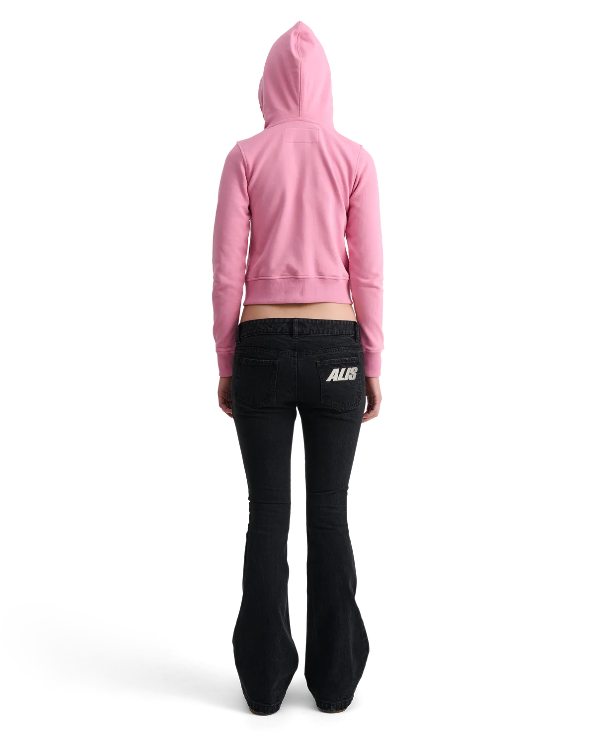 Alis Lauren hættetrøje pink cropped bomuld
