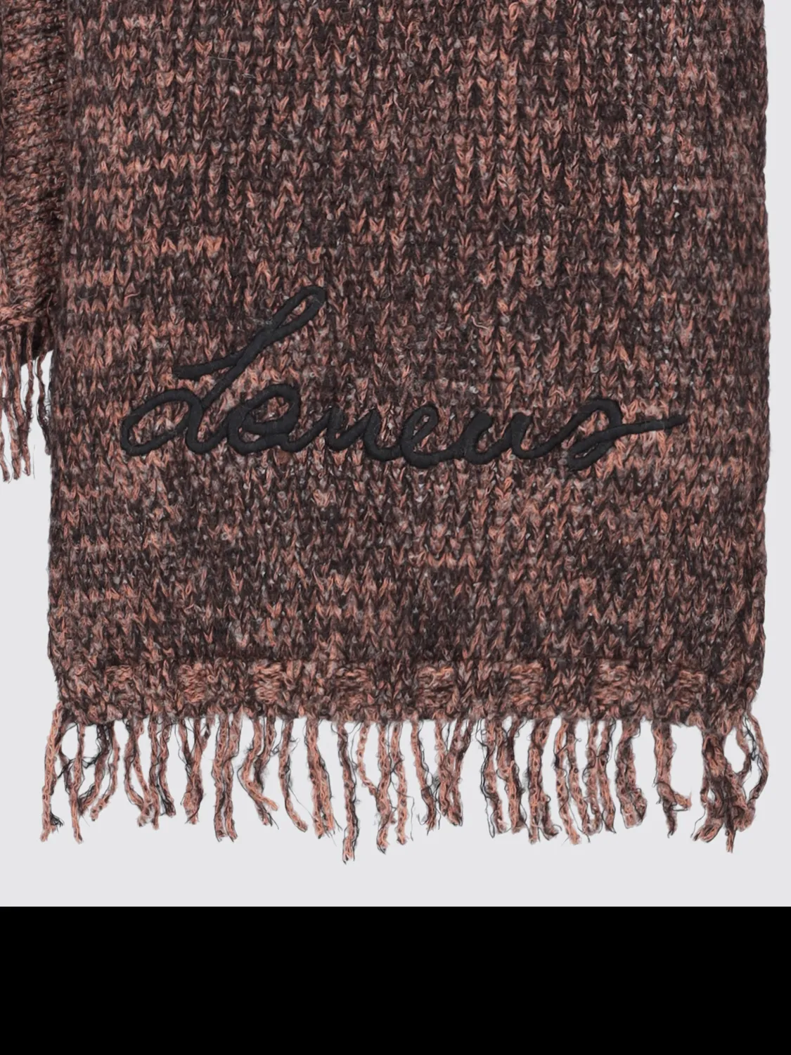 Laneus uld alpaca tørklæde burnt mouliné varm