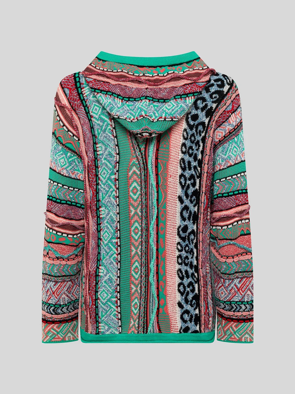 Laneus Jacquard hoodie emerald green bomuld