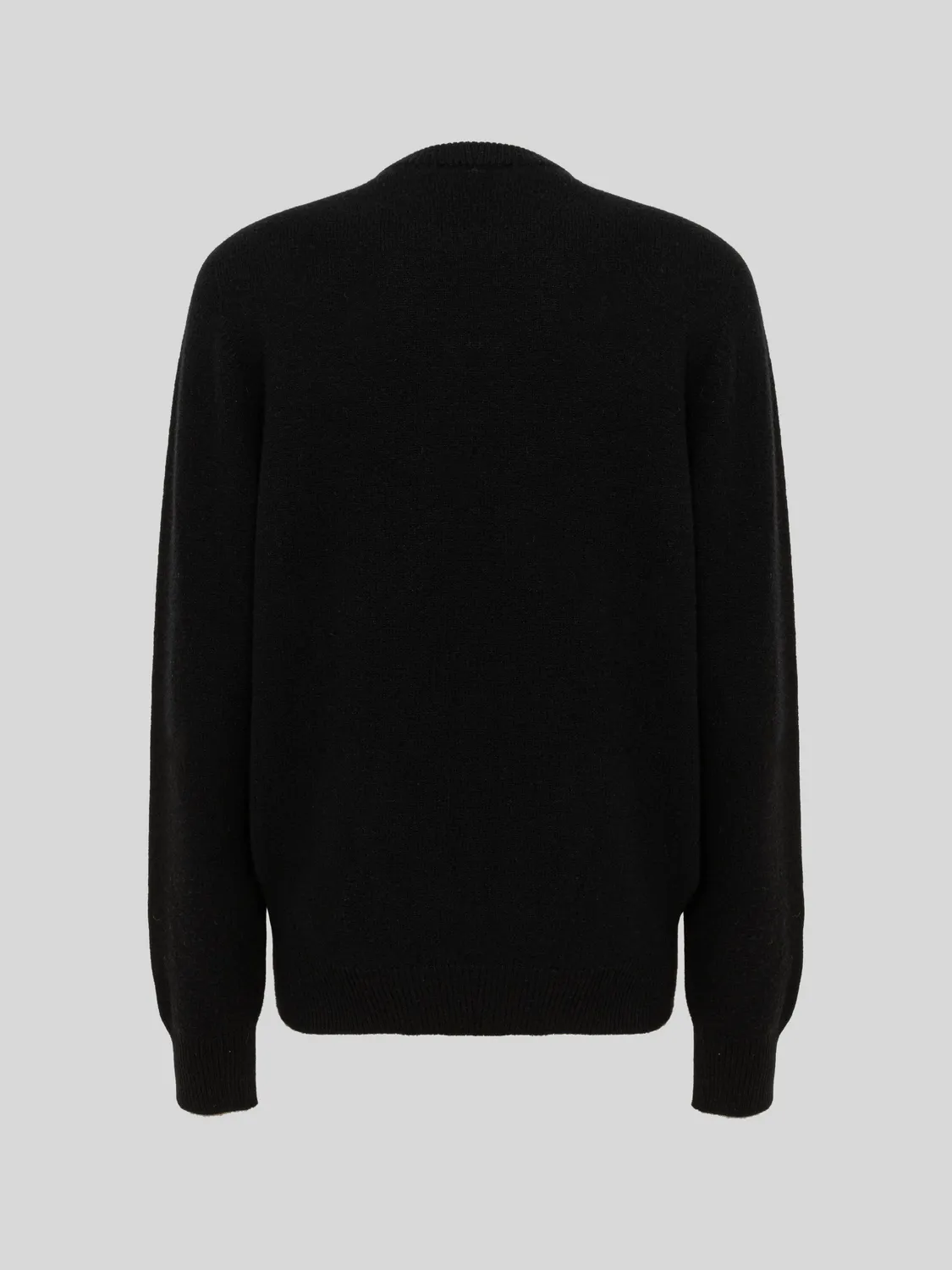 Laneus Wool Cashmere striktrøje sort merinould-cashmere