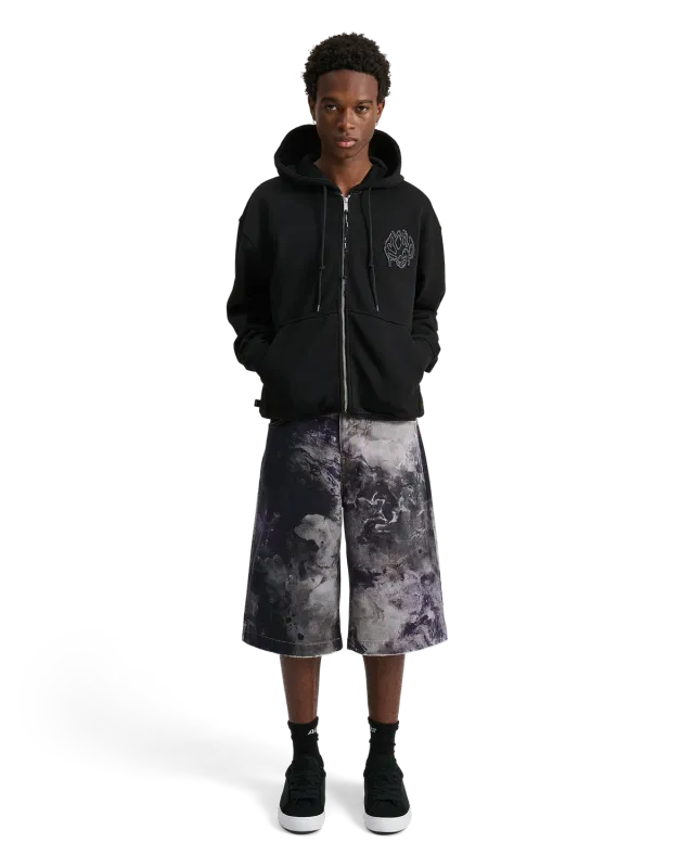 Alis Aaron hoodie faded black XS-XL lynlås
