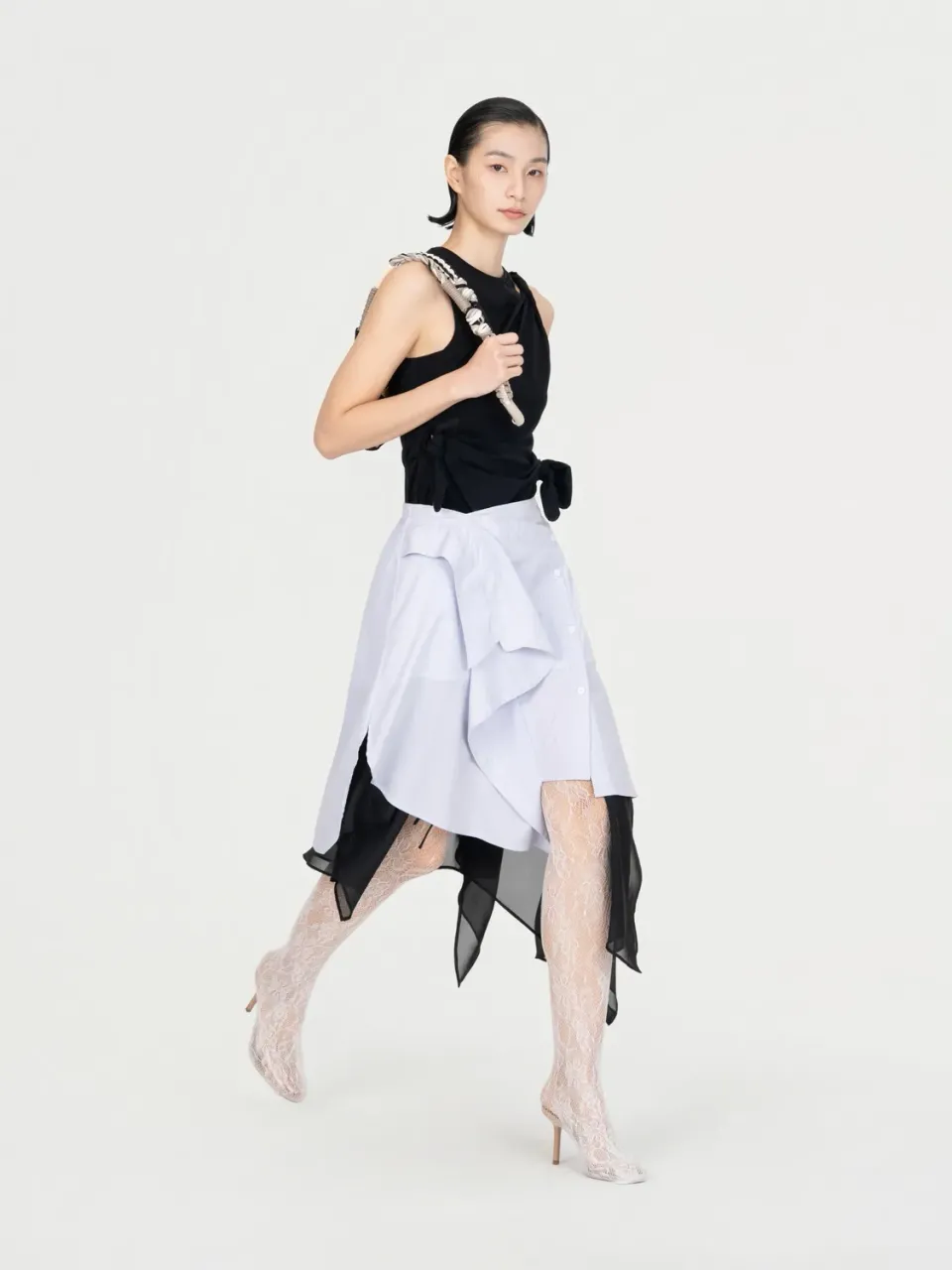 Feng Chen Wang Deconstruction Wrap nederdel skjorte