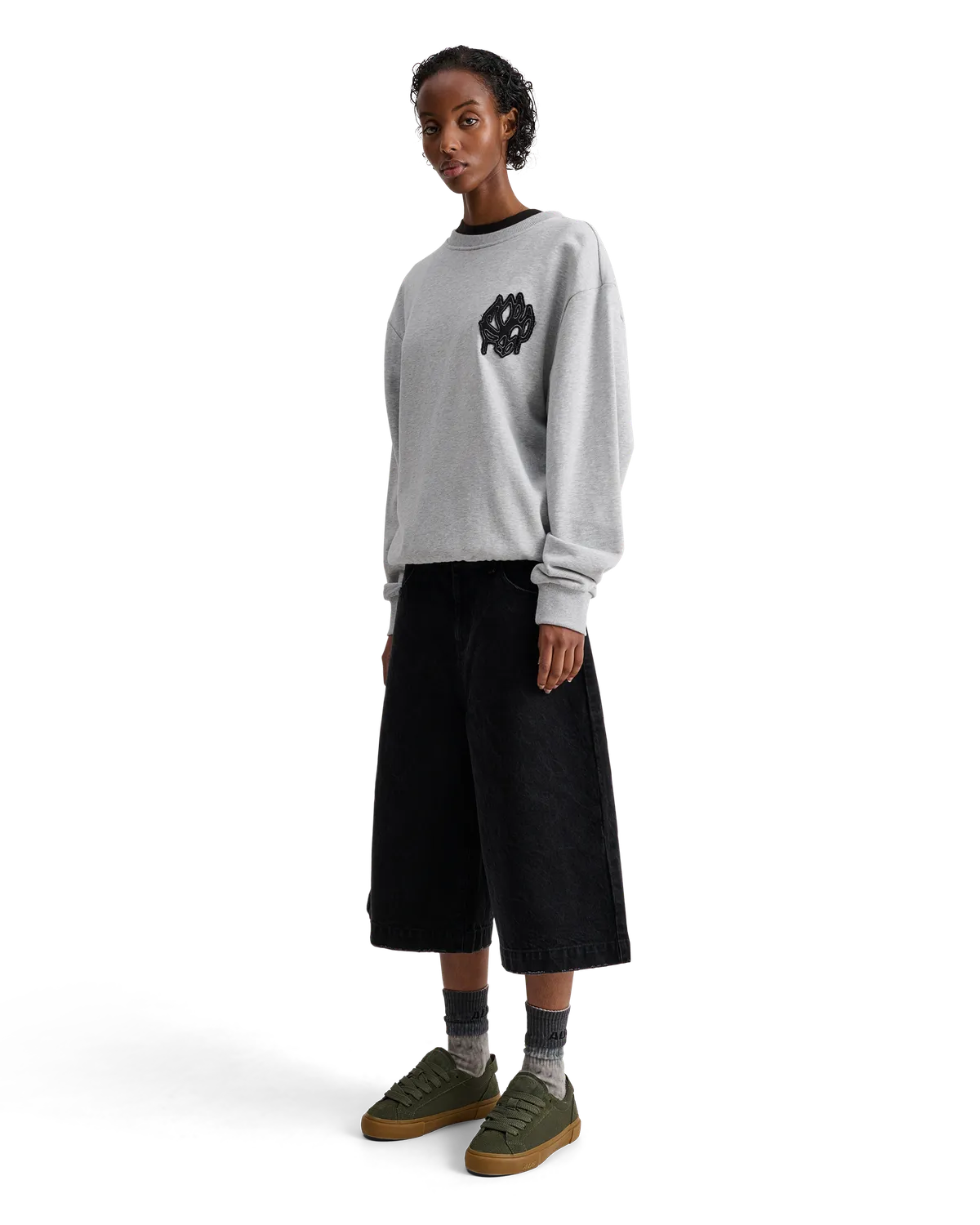 Alis Greco sweatshirt grey melange dame bomuld