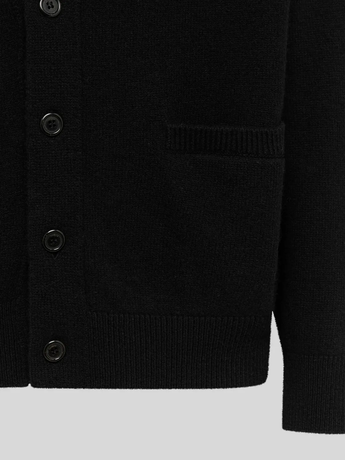 Laneus uld cardigan sort merino herre
