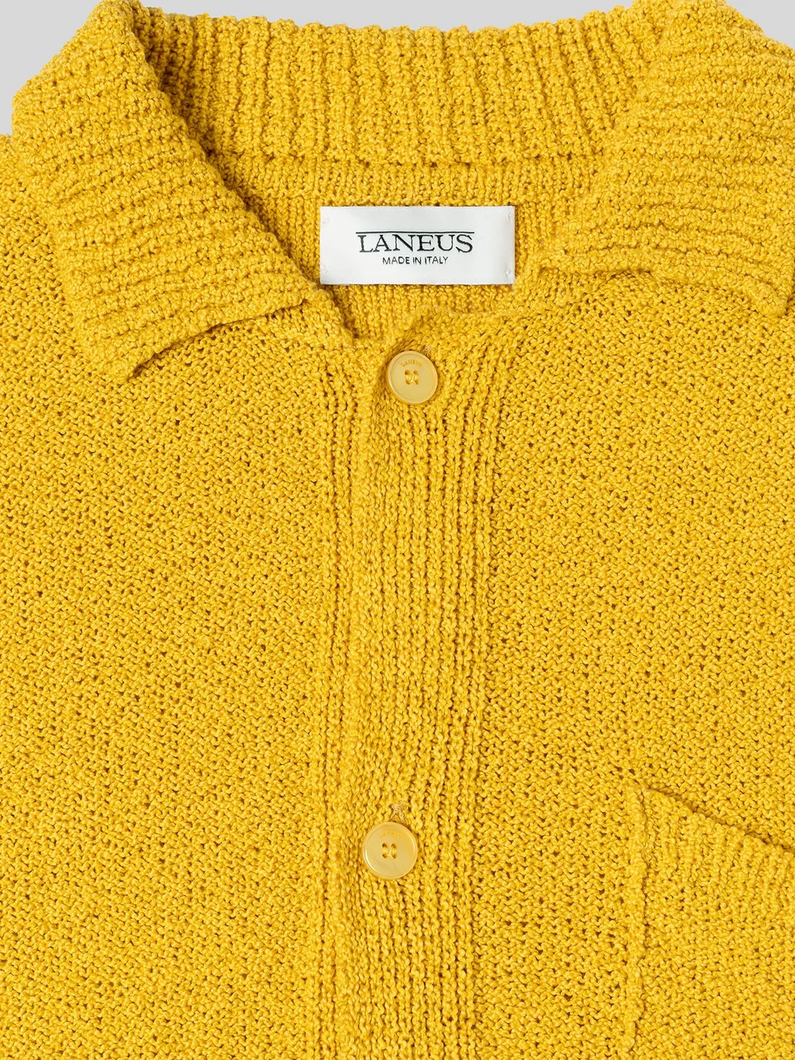 Laneus Cashmere Silk Boxy Shirt skjorte saffron strik